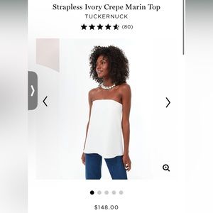 Tuckernut Strapless Ivory Crepe Marin Top